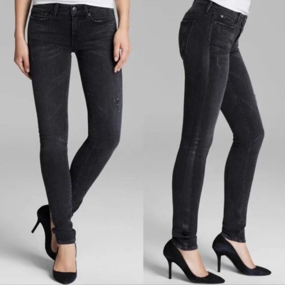 (4) Vince Dylan Side Stripe Y2K Skinny Tuxedo Style Jeans Pants Low Stovepip…